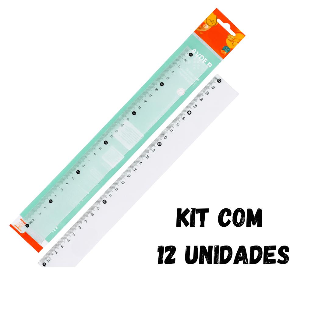 Regua Plastica 30Cm Leo E Leo  - Cx 12 Unidades