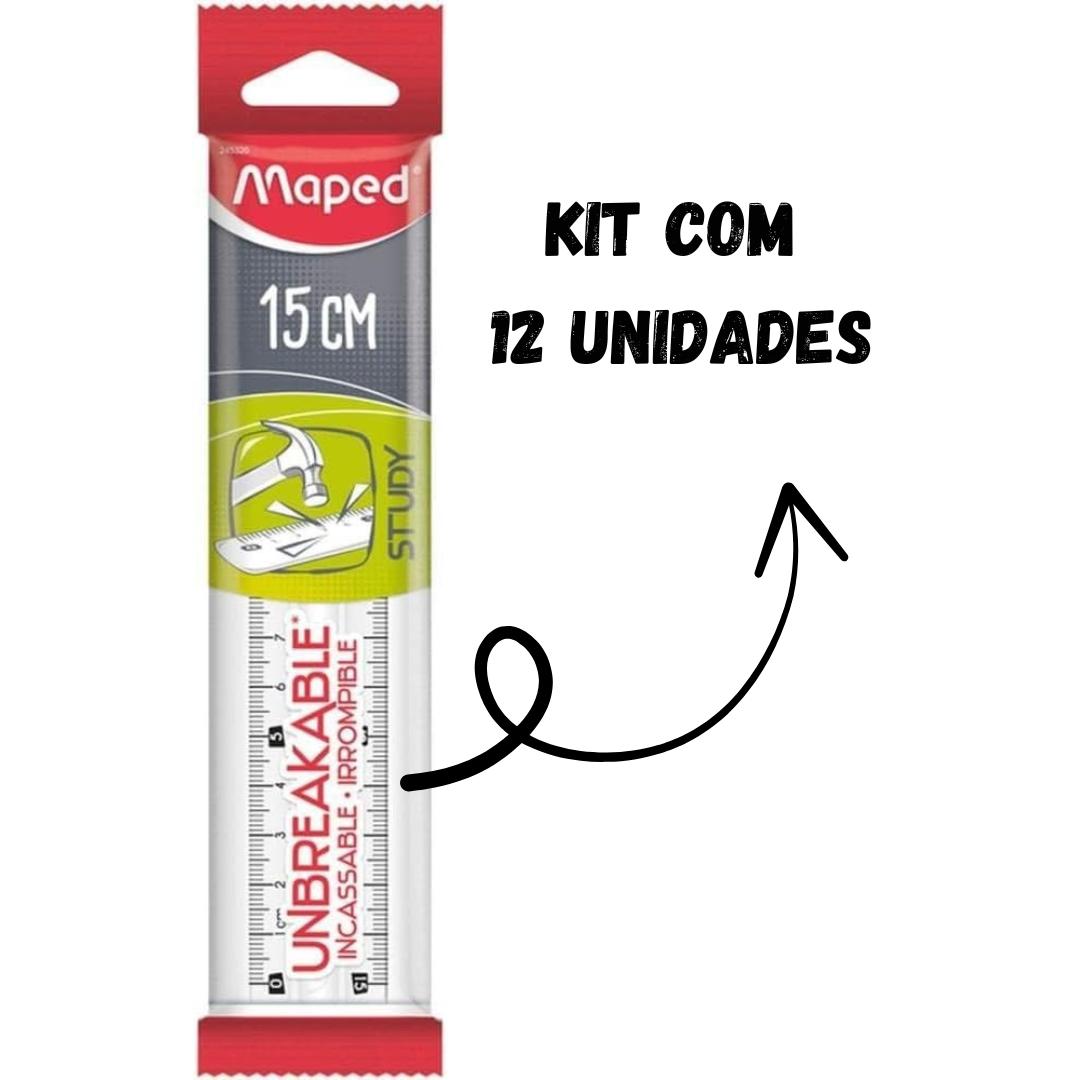 Regua 15Cm Inquebravel Maped  - Cx 12 Unidades