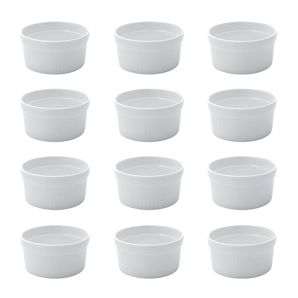 Ramequim De Porcelana Classic Branca Coliseu  - Cx 12 Unidades