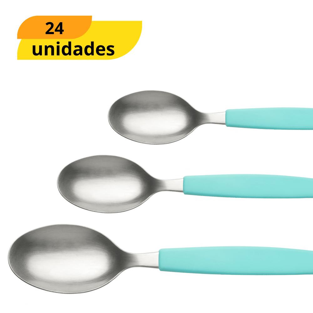 Colher De Chá Inox C/Cabo Em Plast Chazak - Cx 24 Unidades