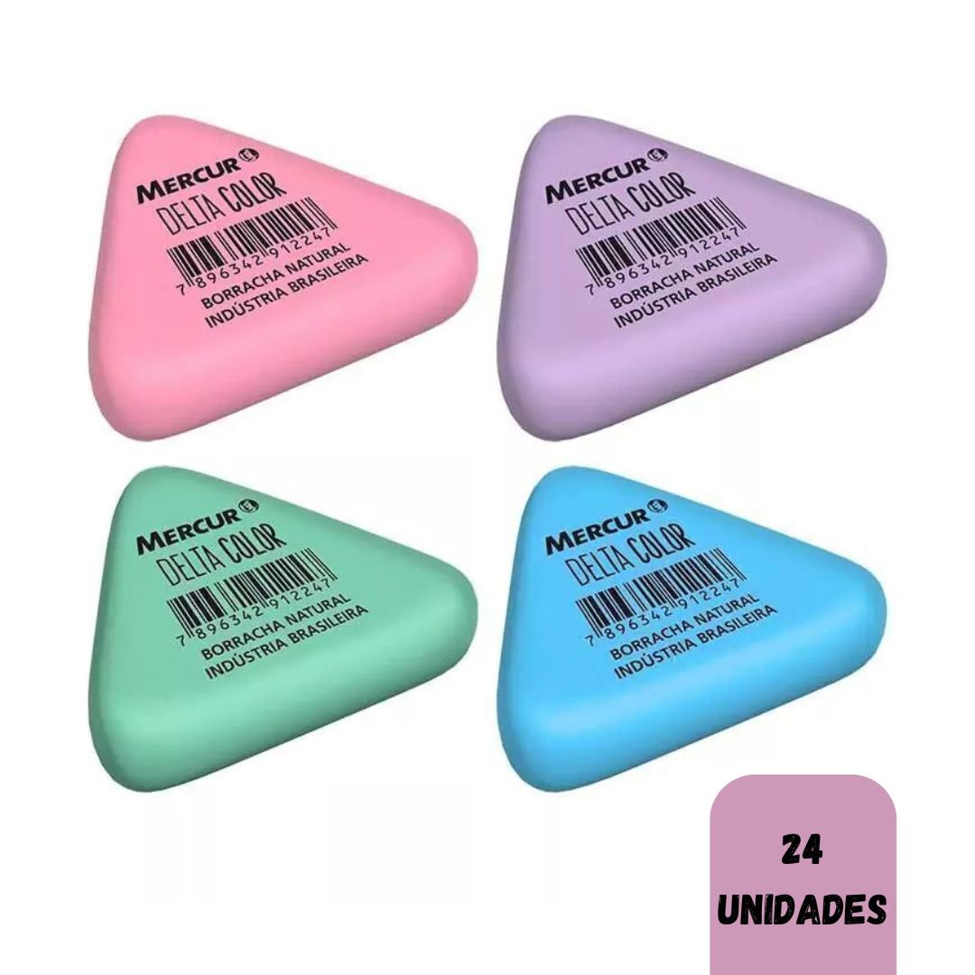 Borracha Delta Color Mercur  - Cx 24 Unidades