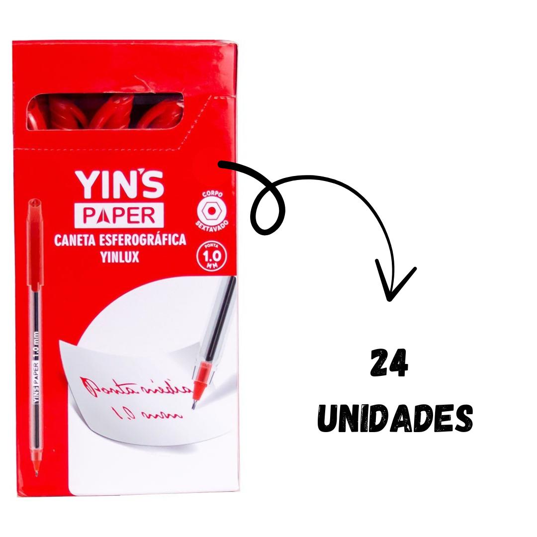 Caneta Esf Yinlux Vermelho 1,0Mm - Cx 24 Unidades