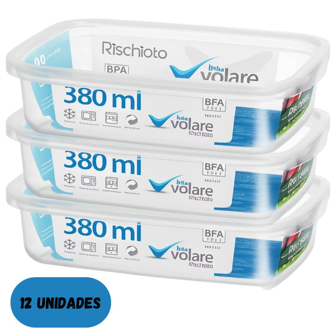 Pote Retangular Volare 380Ml Rischioto  - Cx 12 Unidades