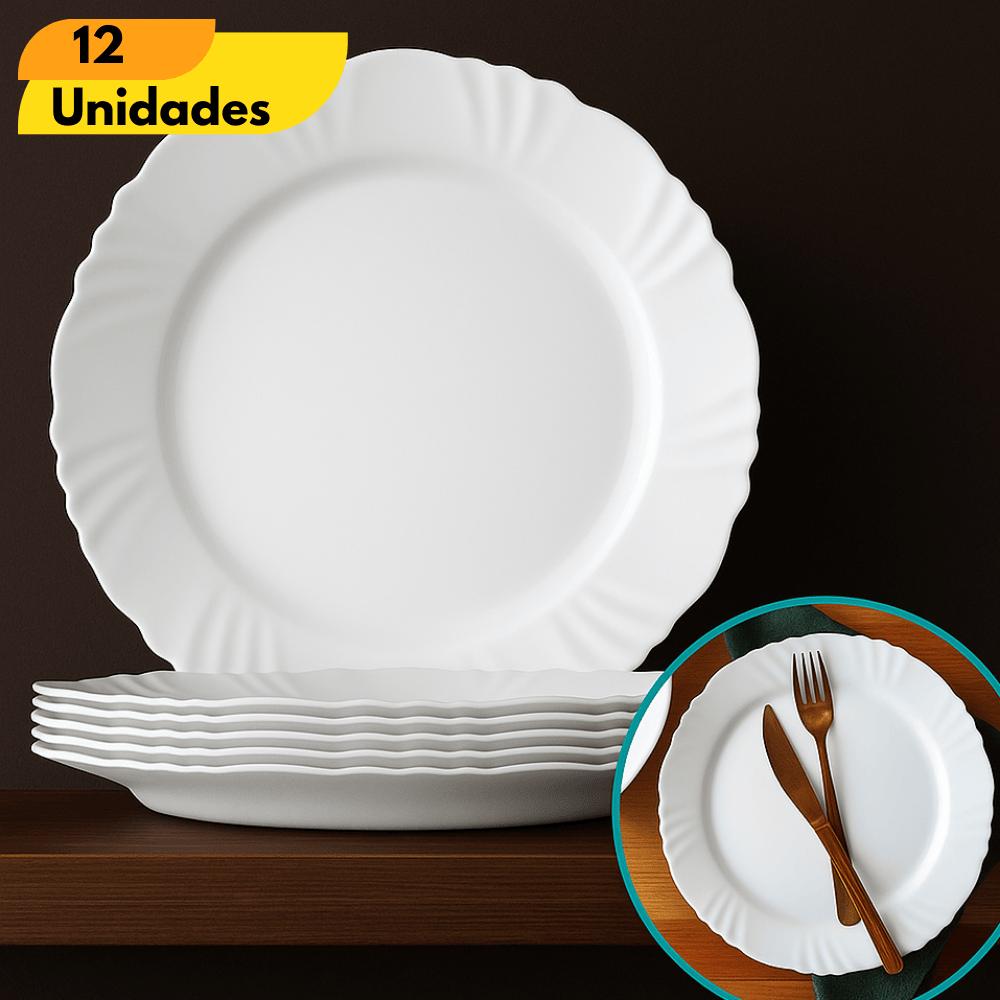 Prato Opaline Petala Raso 25,5Cm Nadir  - Cx 12 Unidades