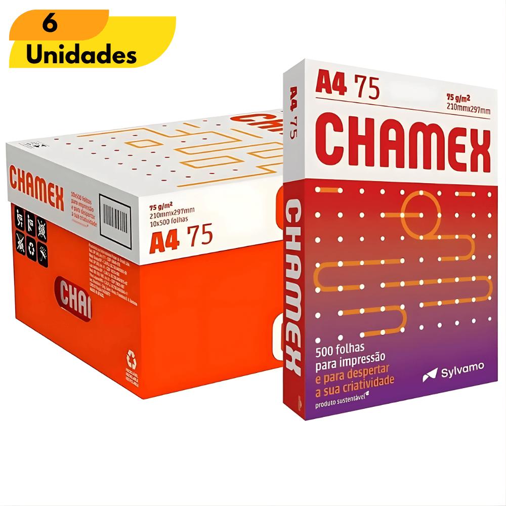 Papel Chamex Office A4 500Fls - Cx 6 Unidades