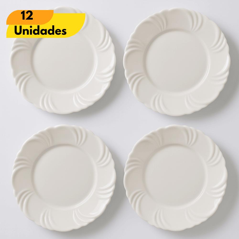 Prato Opaline Pétala Sobremesa Nadir - Cx 12 Unidades