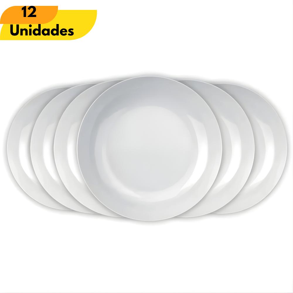 Prato Opaline Blanc Fundo - Cx 12 Unidades