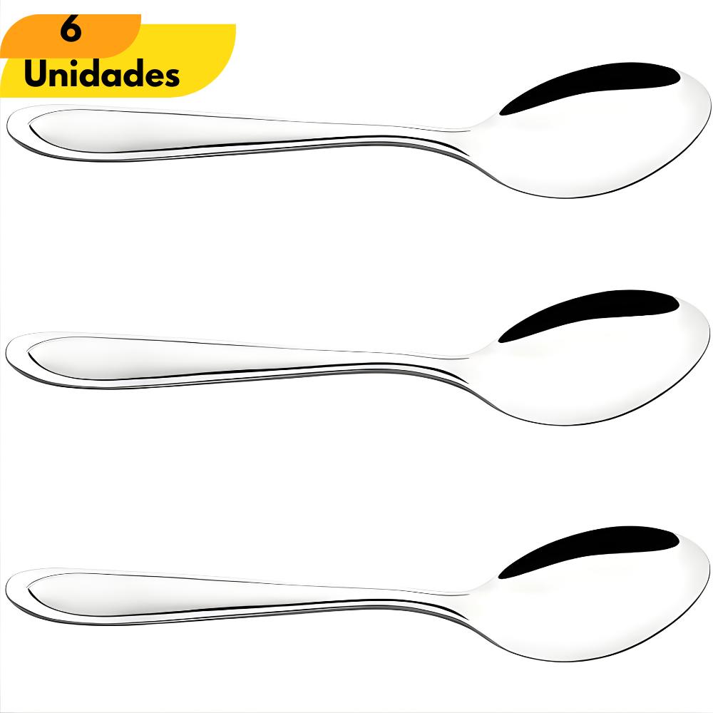 Colher De Mesa Inteiriço De Aço 19Cm - Cx 6 Unidades