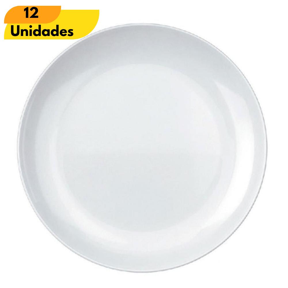 Prato Opaline Blanc Sobremesa - Cx 12 Unidades
