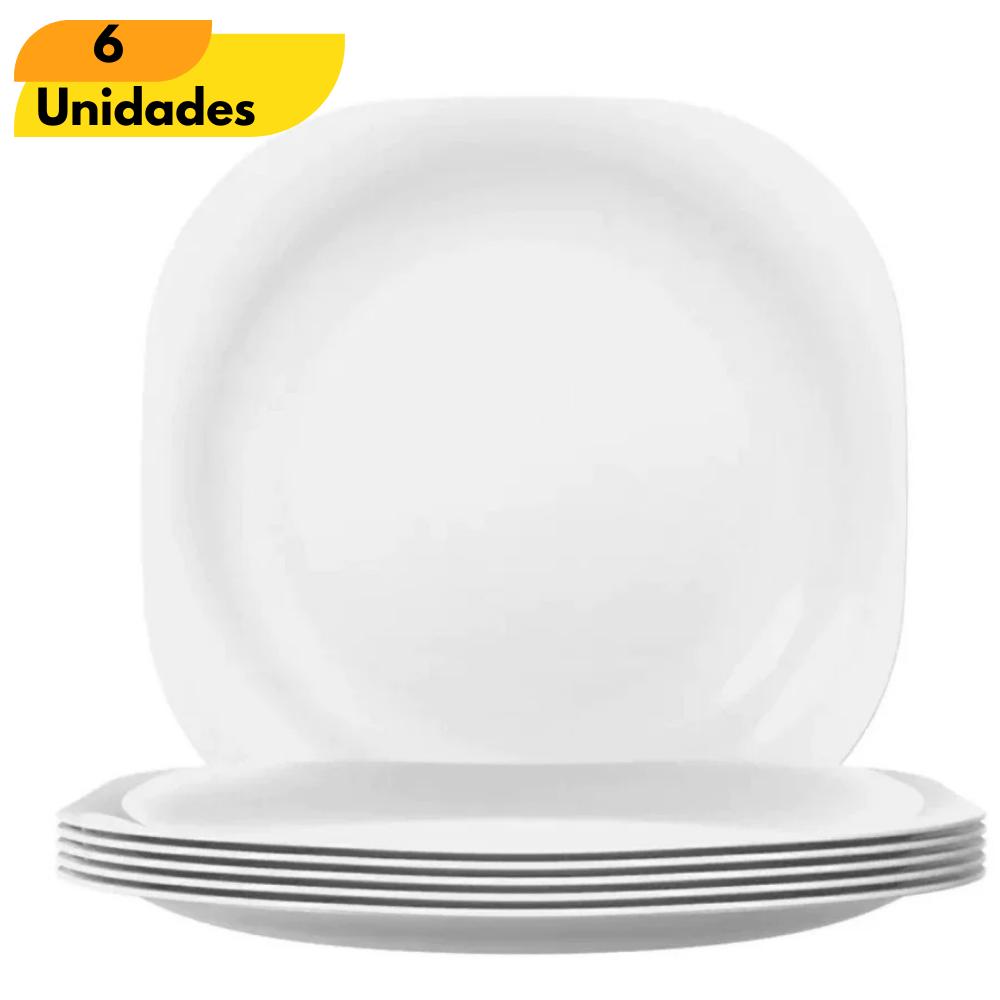 Prato Vidro Raso 27Cm Plaza Duralex Opaline Temperado Nadir - Cx 6 Unidades