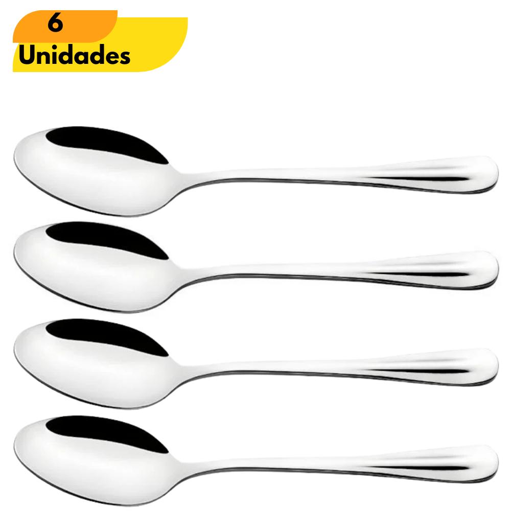 Colher De Mesa Em Aço - Cx 6 Unidades