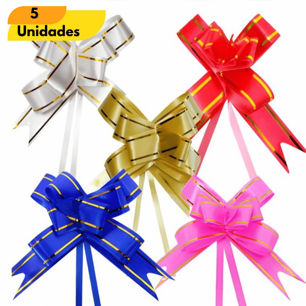 Laço Fácil C/Fio Dourado P 1,8X36Cm - Cx 5 Unidades