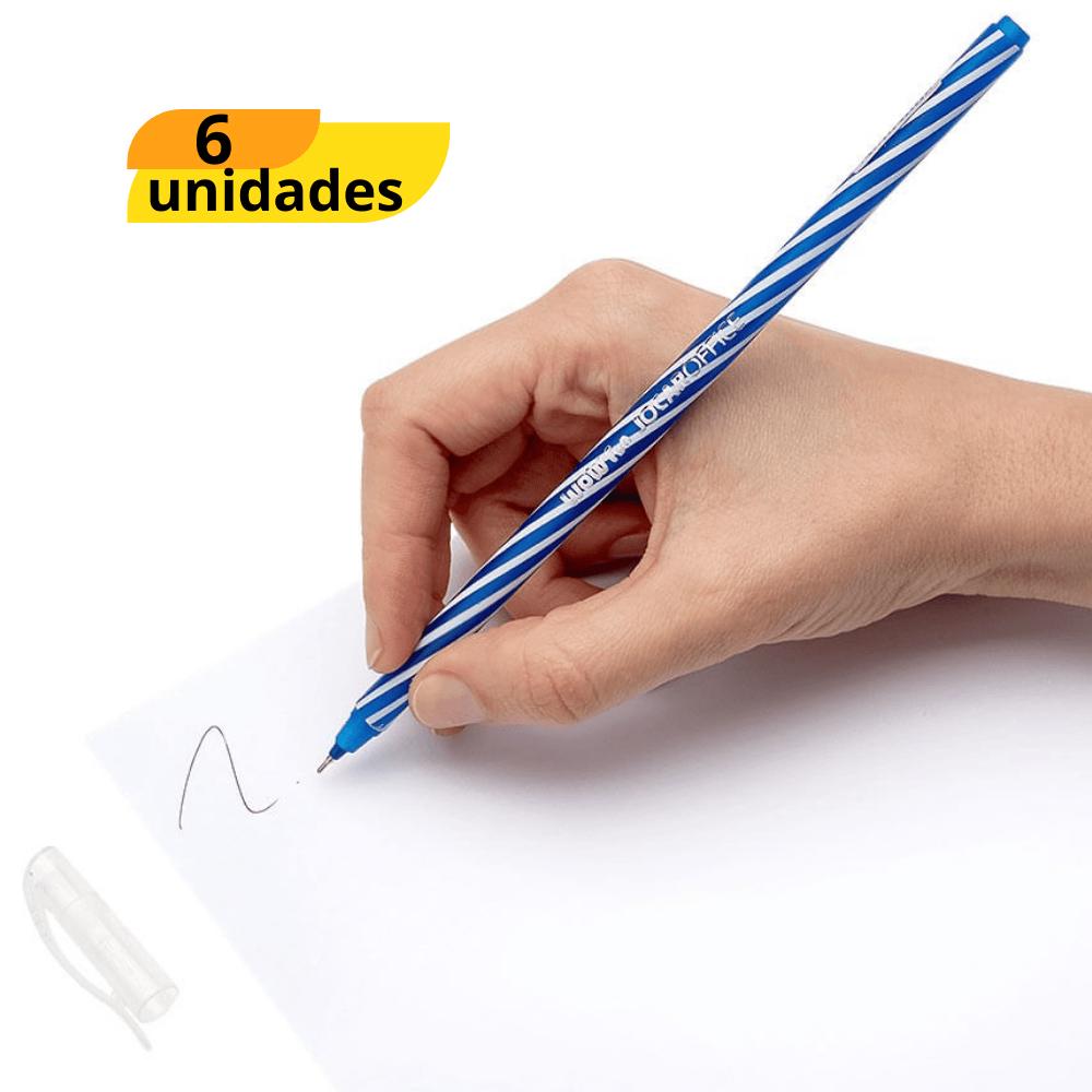 Caneta Esferográfica Wow Fun 0,7Mm Azul Leo&Leo - Cx 6 Unidades