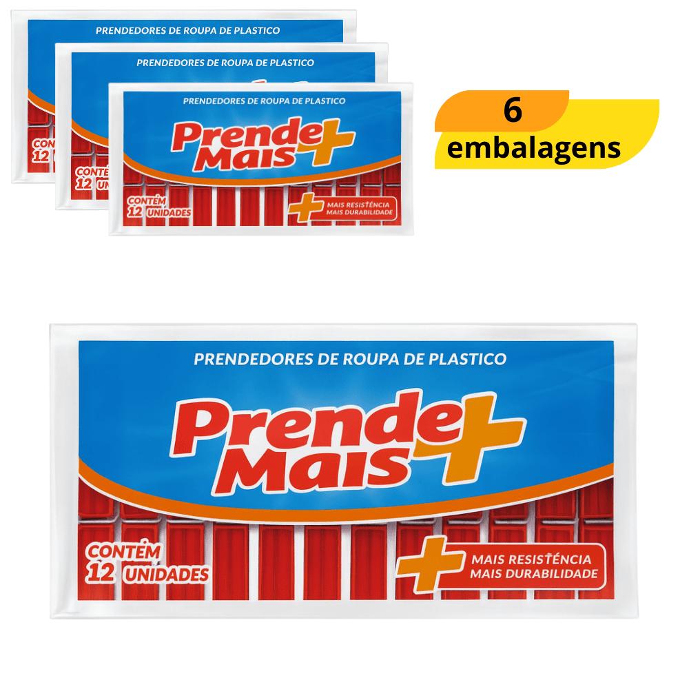 Prendedor De Roupa De Plástico 50X12 Mais - Cx 6 Unidades