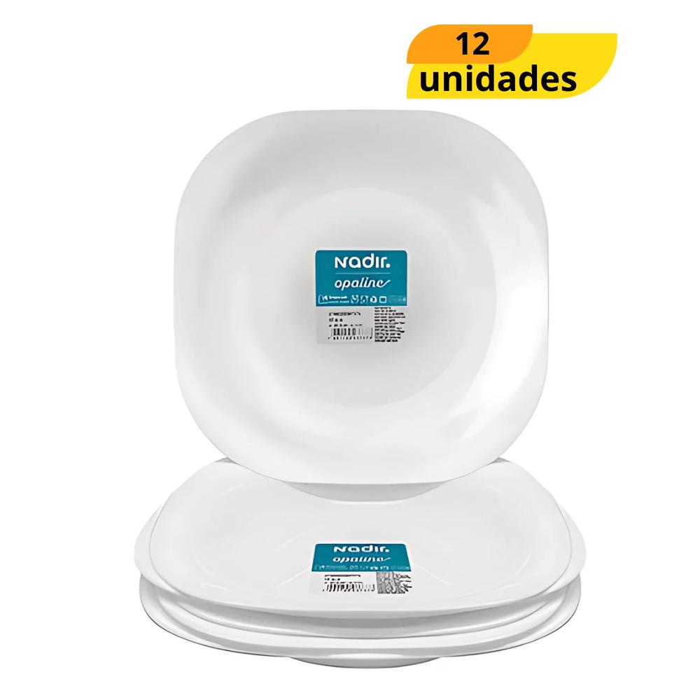 Prato Opaline Plaza Fundo Nadir - Cx 12 Unidades