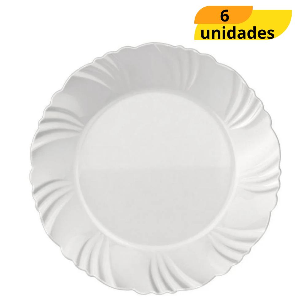 Prato Opaline Pétala Fundo Nadir - Cx 6 Unidades