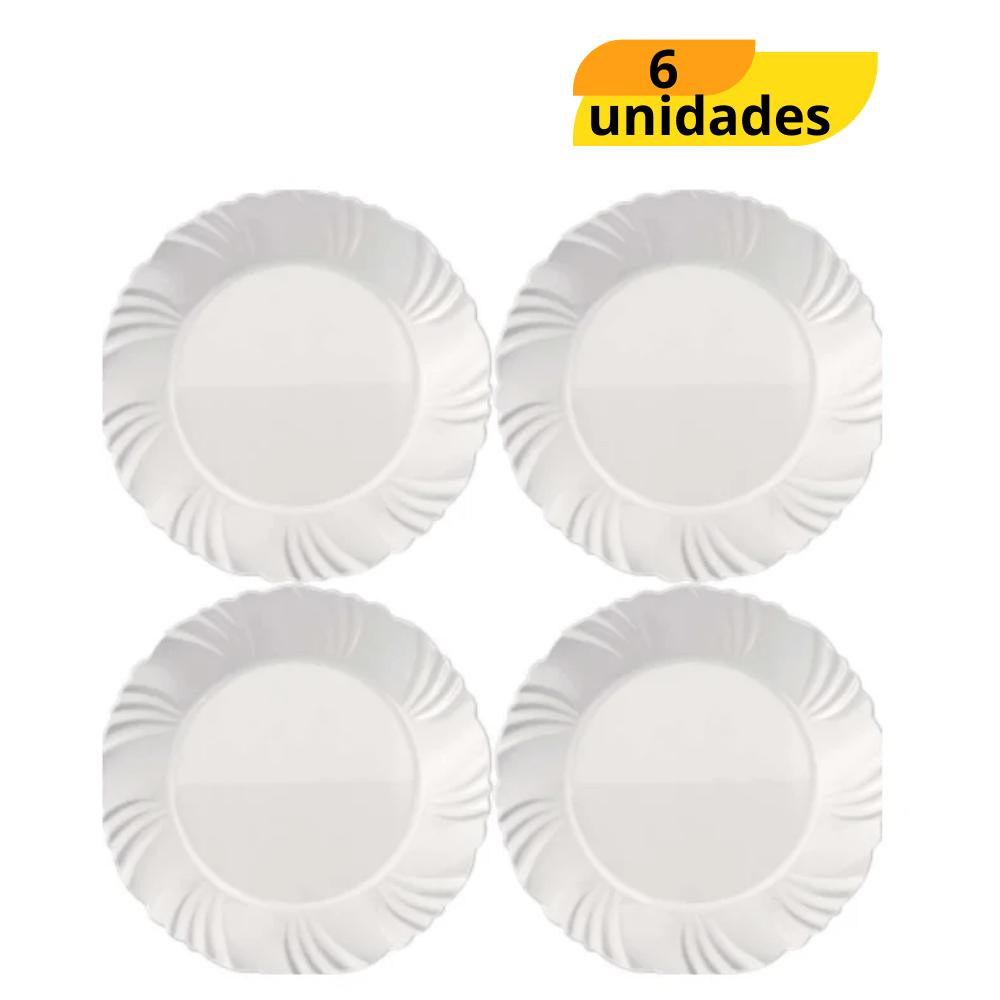 Prato Opaline Pétala Sobremesa Nadir - Cx 6 Unidades