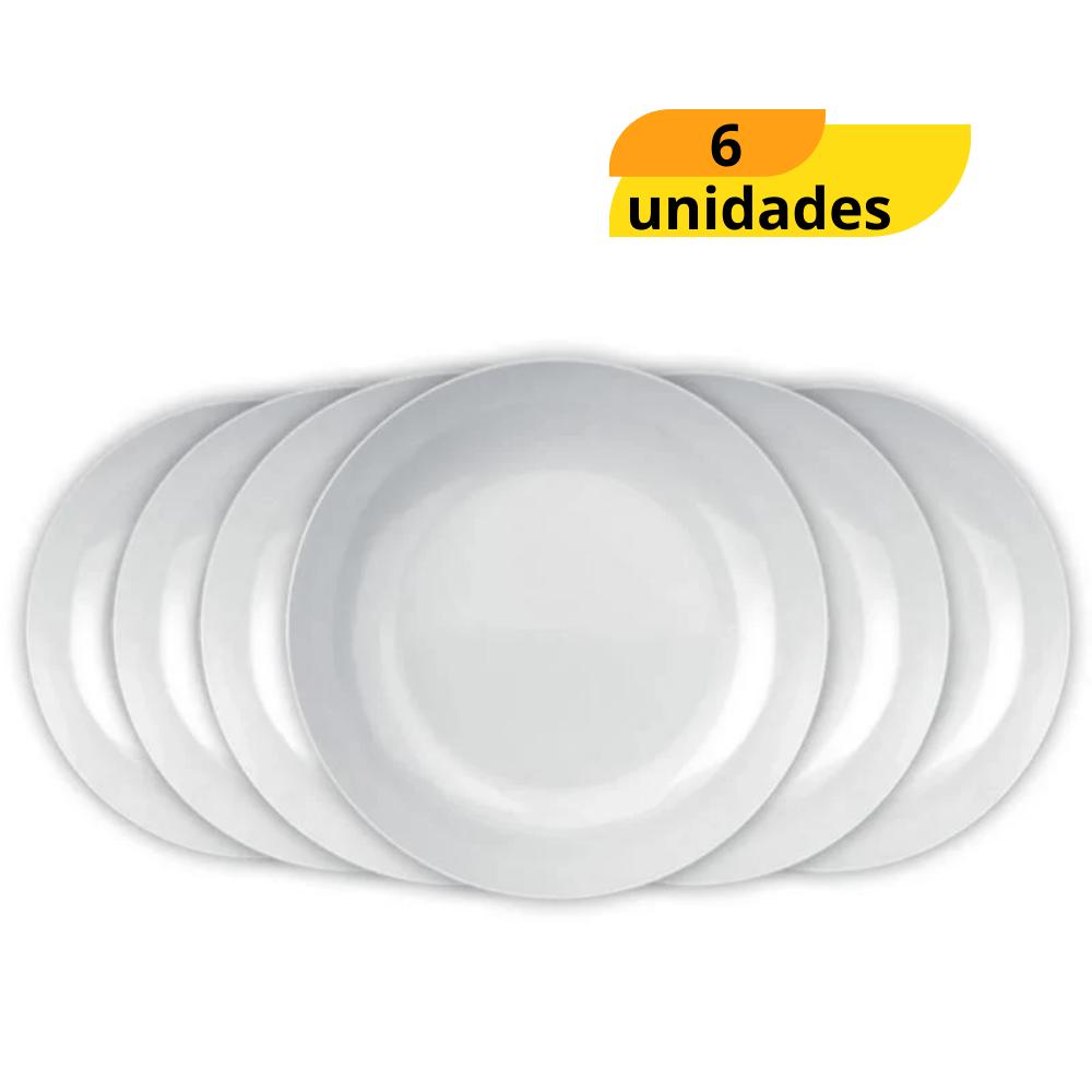 Prato Opaline Blanc Fundo Nadir - Cx 6 Unidades