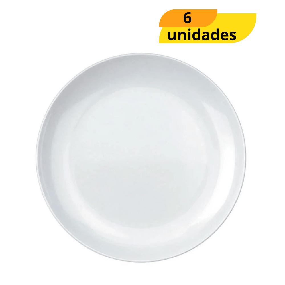 Prato Opaline Blanc Sobremesa Nadir - Cx 6 Unidades