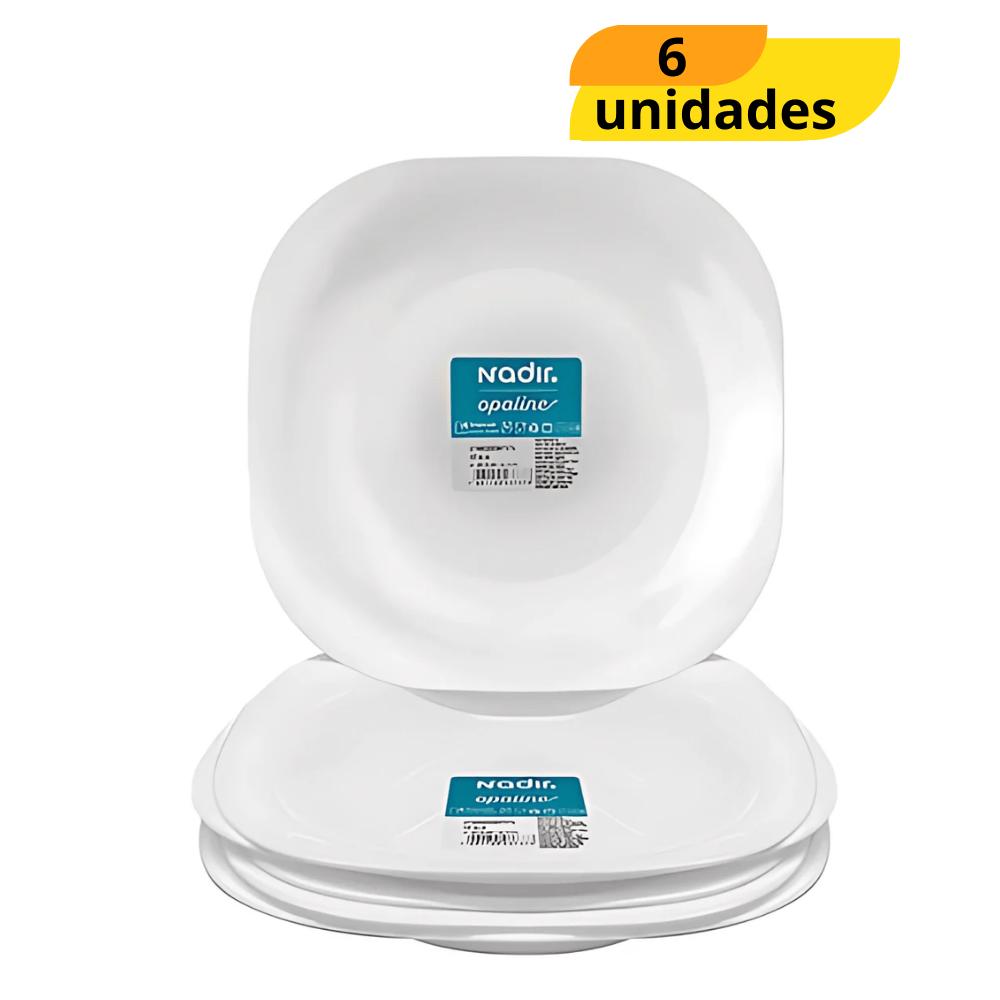 Prato Opaline Plaza Fundo Nadir - Cx 6 Unidades