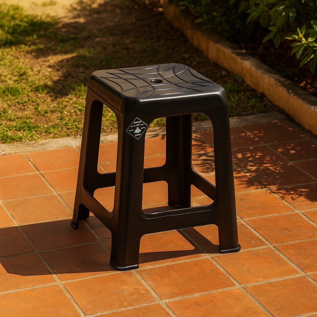 Banqueta Alta Preta 45x26 Inplast