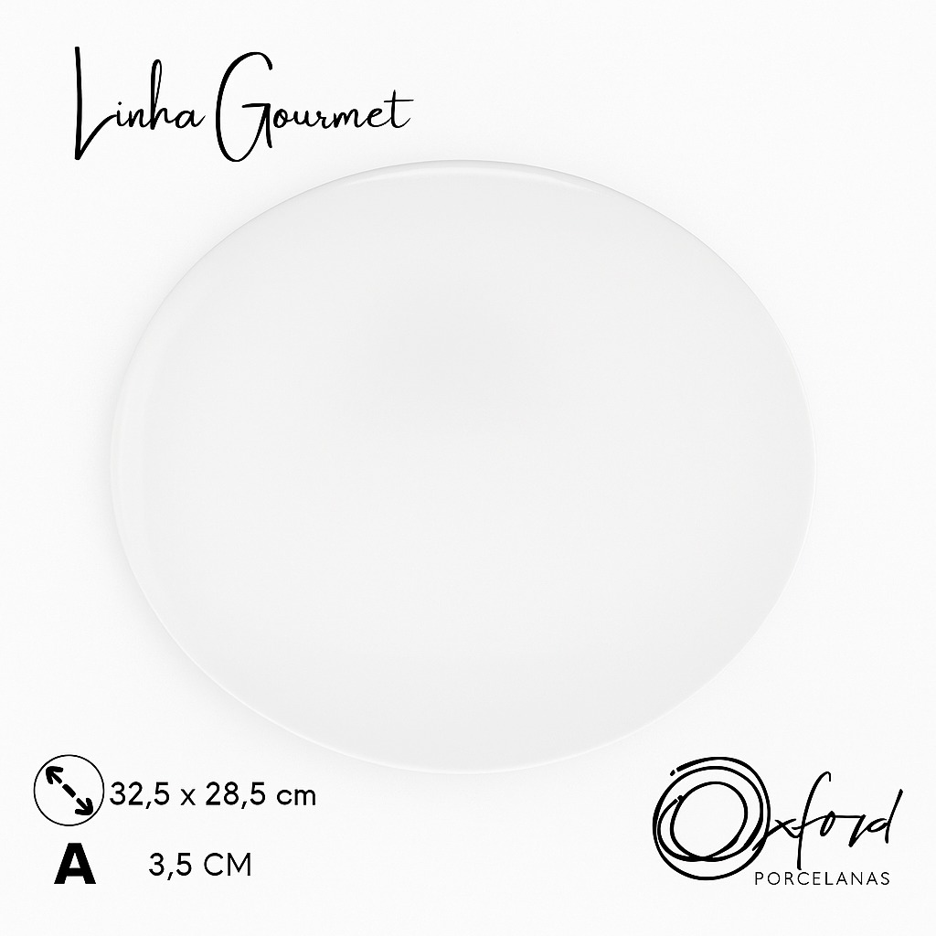 Prato Churrasco 32cm Branco OxfordPrato Churrasco 32cm Branco Oxford