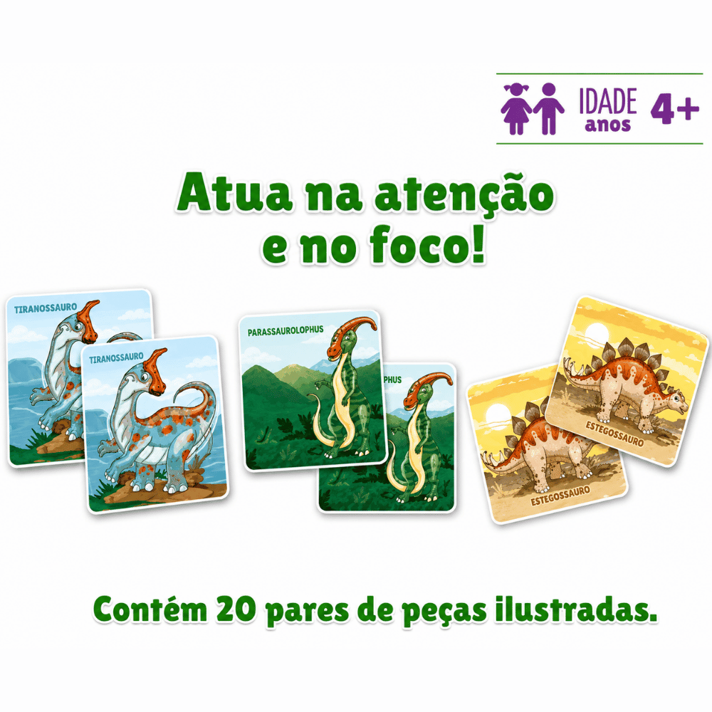 Jogo da Memória Dinossauros Gala