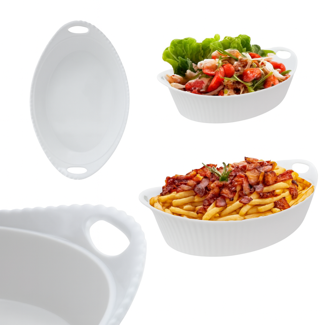 Tigela Oval com Alça 960ml Premium Melamina Utilgoods