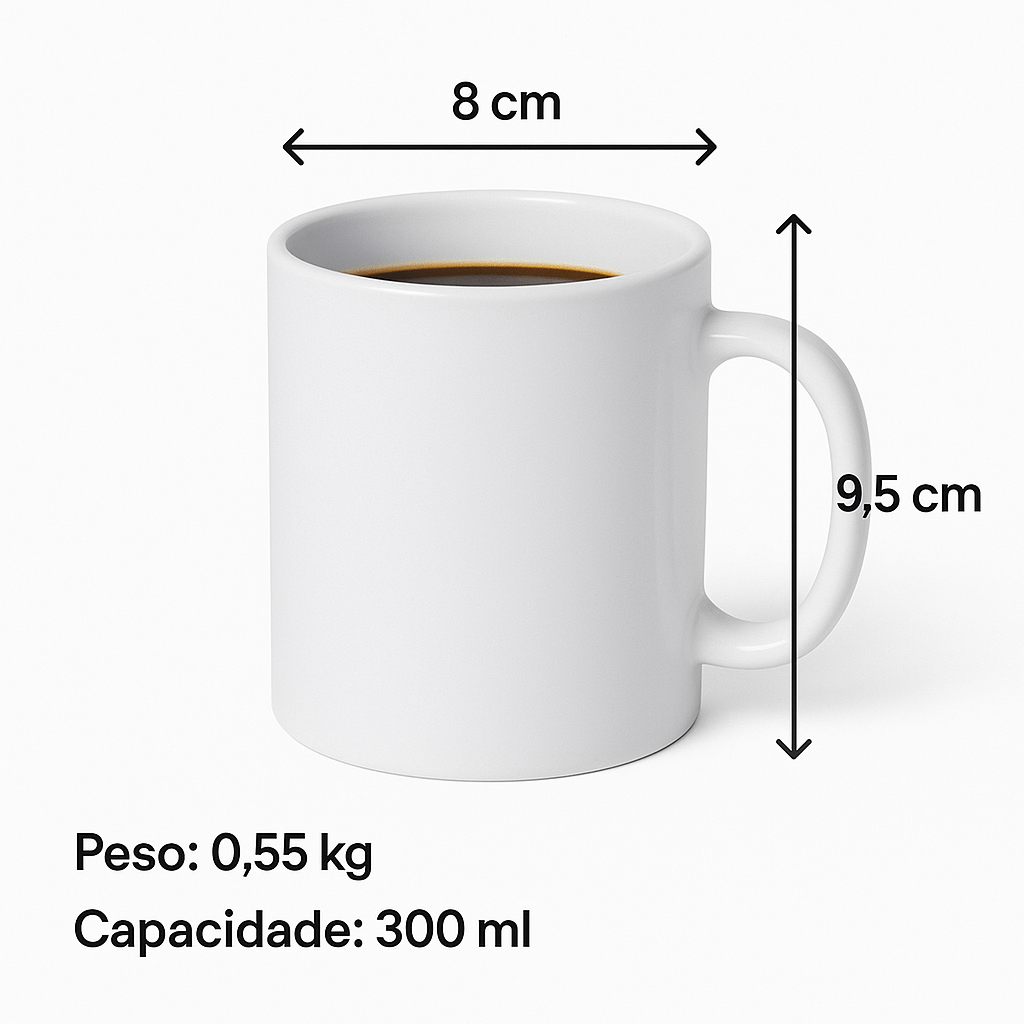 Caneca Reta 300Ml Branca Rr