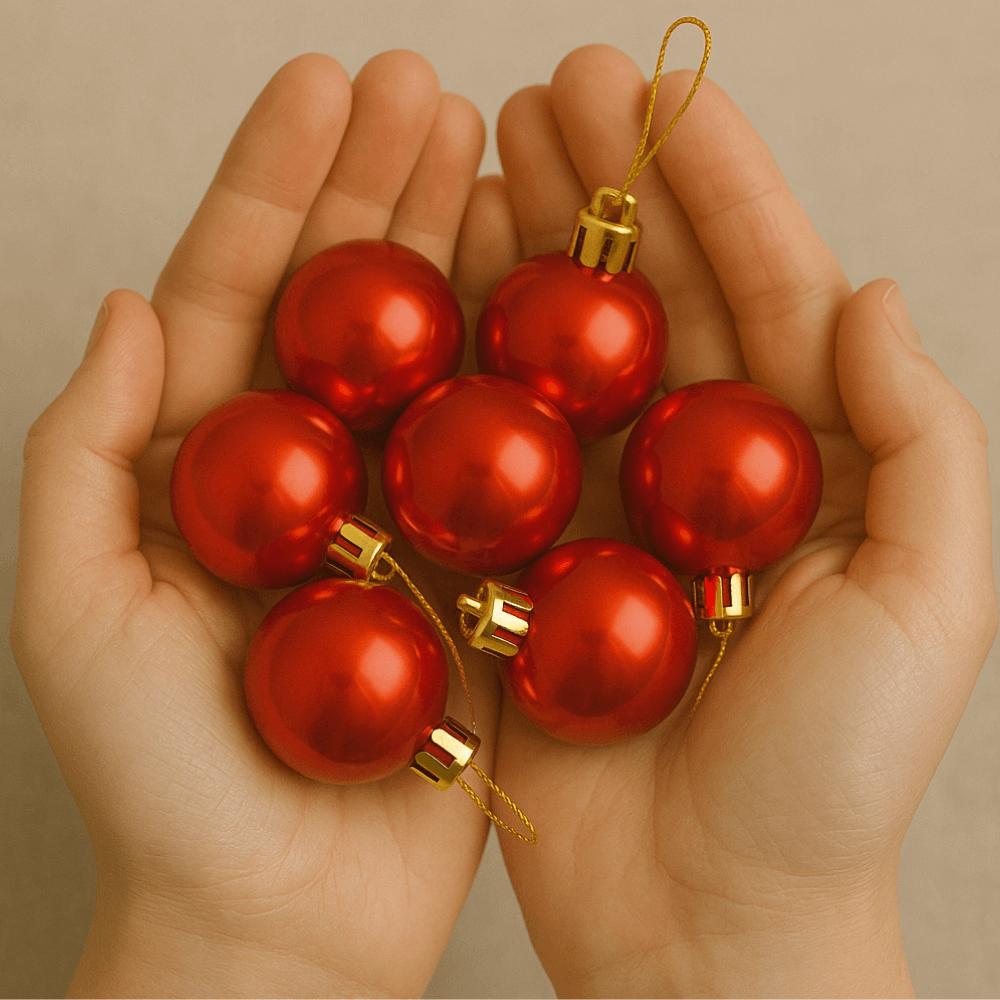 Bola de Natal Vermelha 3cm 8 Peças Chazak