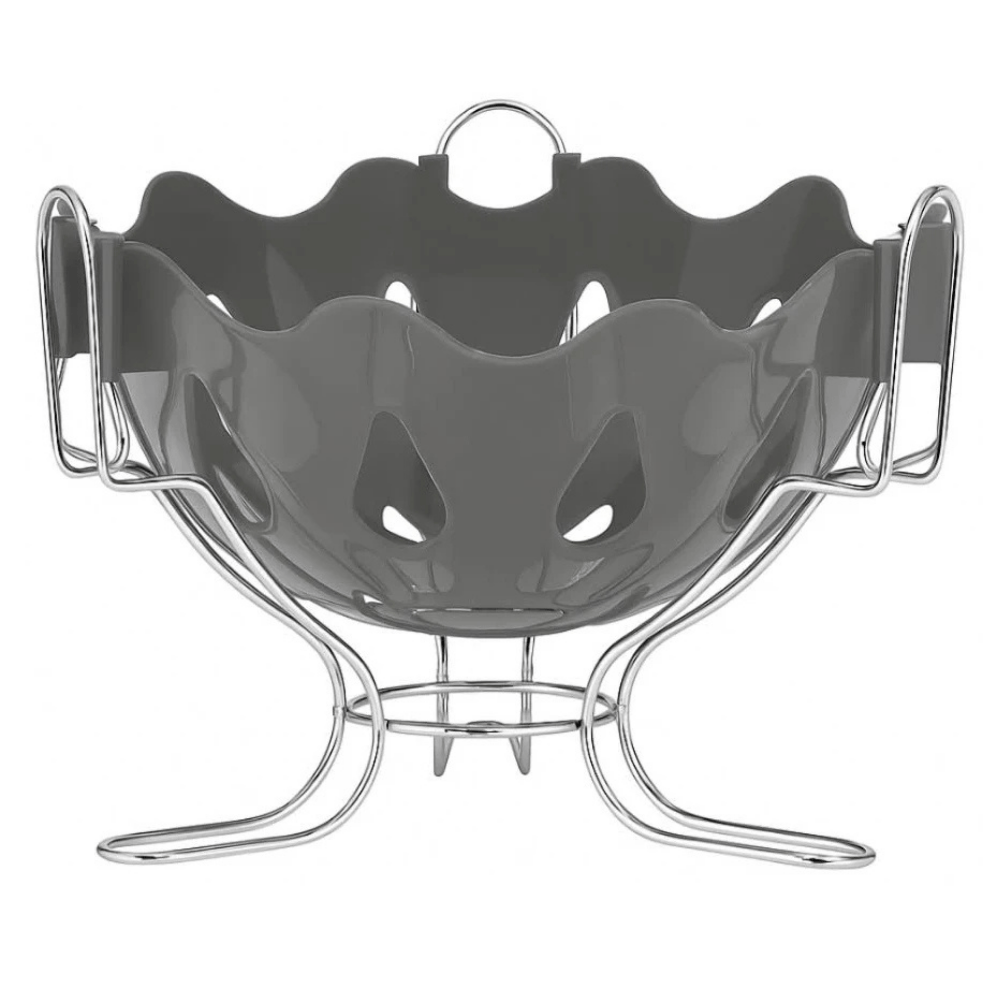 Fruteira De Mesa Cromada Preta Niquelart