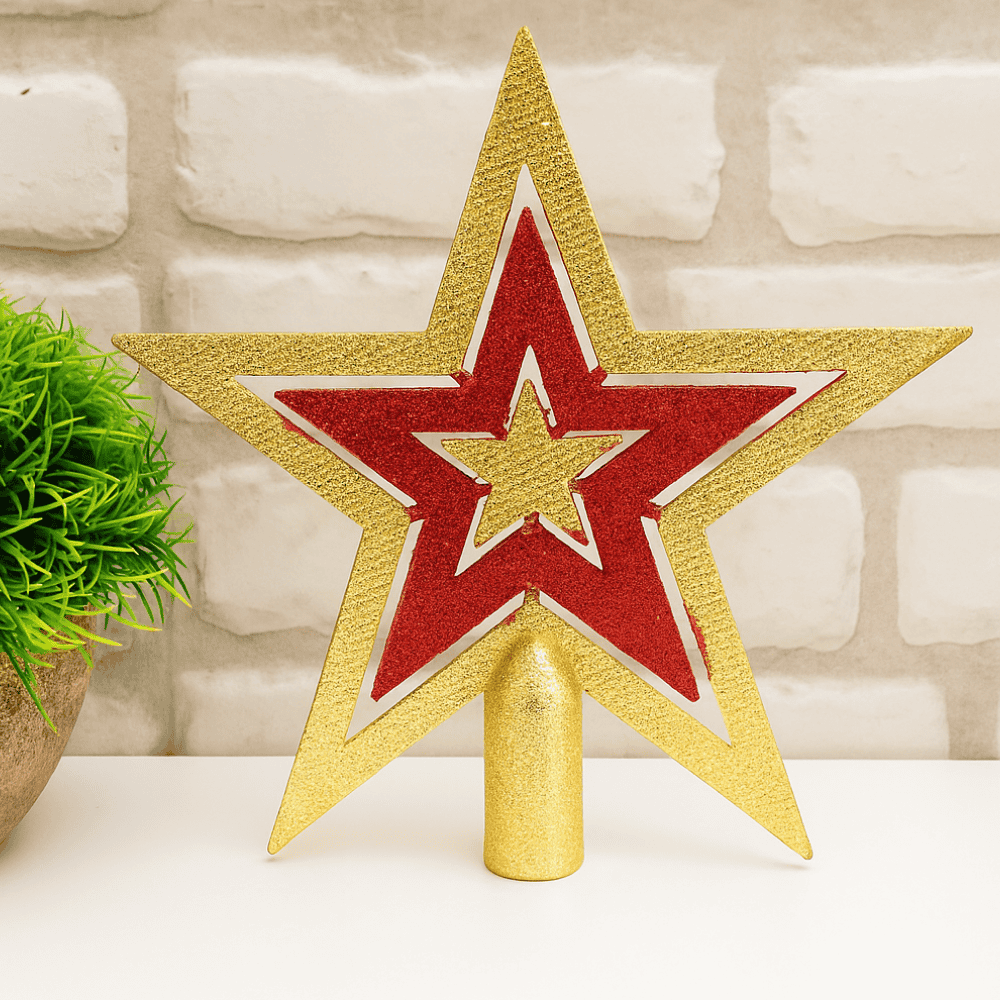 Enfeite Natalino Estrela em Plástico 22x20cm Chazak