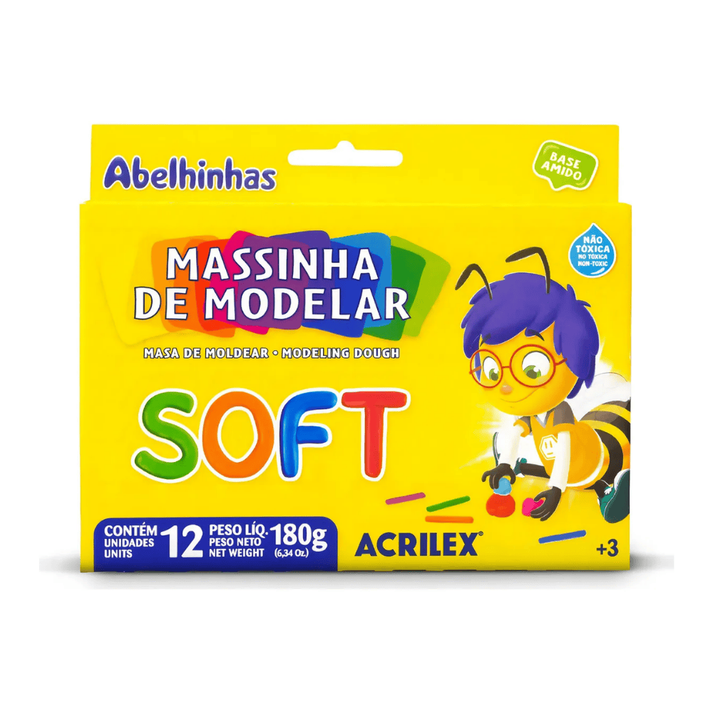 Massinha Soft Conjunto Com 12 Cores Acrilex