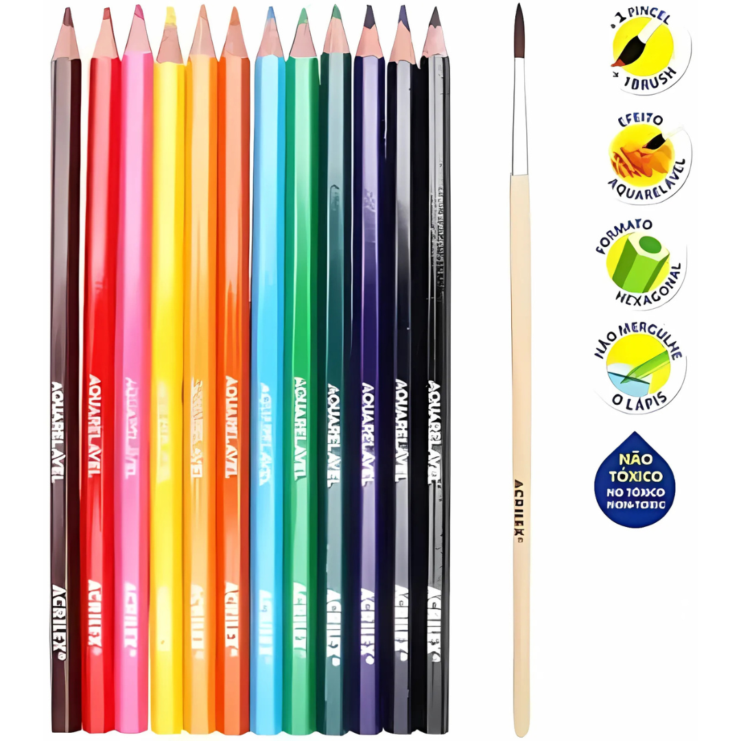 Lápis De Cor Aquarelavel C/12 Cores Acrilex