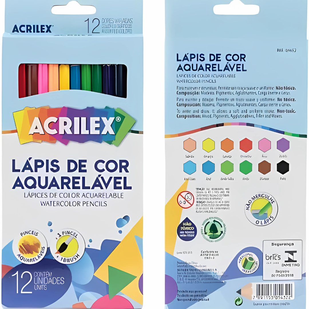 Lápis De Cor Aquarelavel C/12 Cores Acrilex