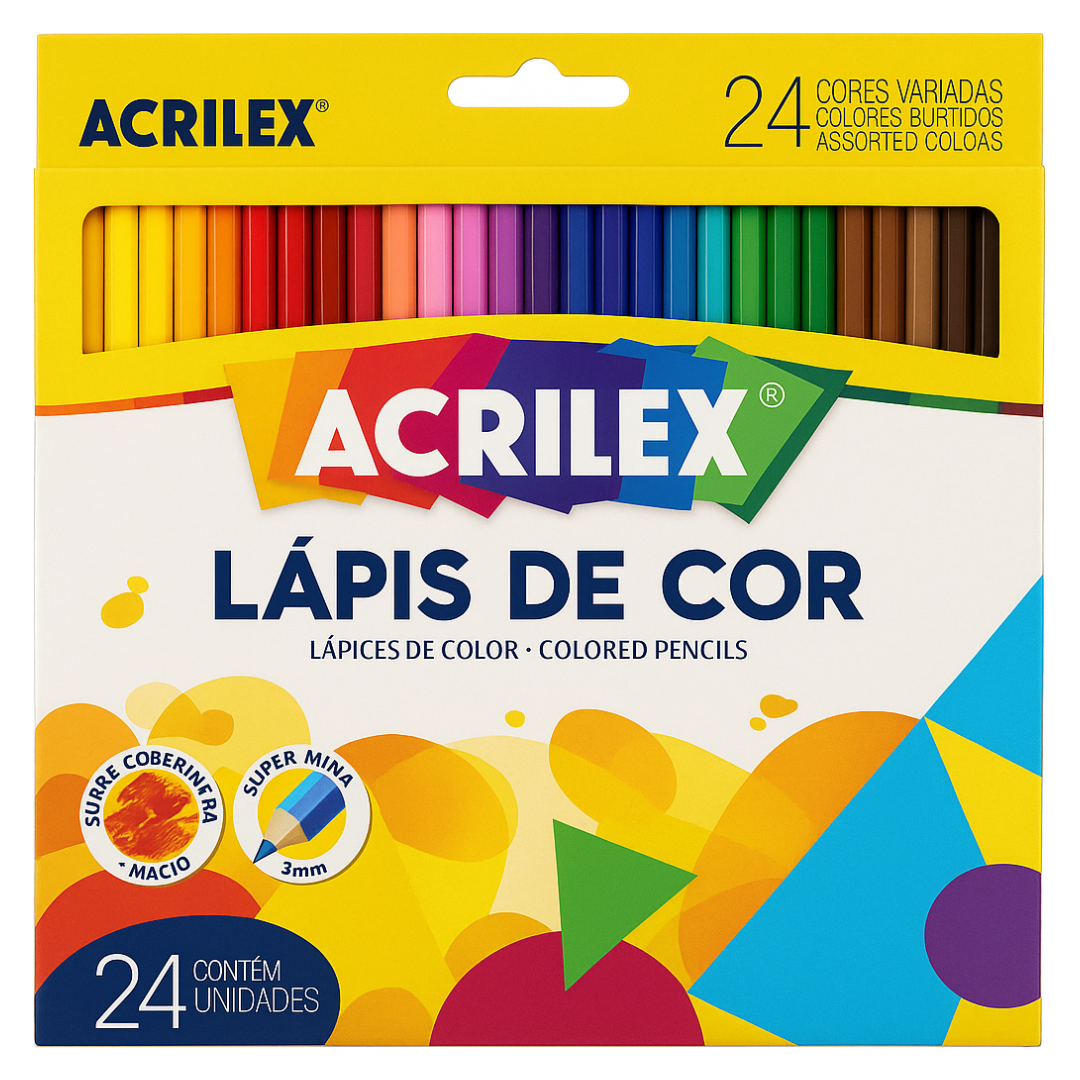 Lápis De Cor Com 24 Cores Acrilex