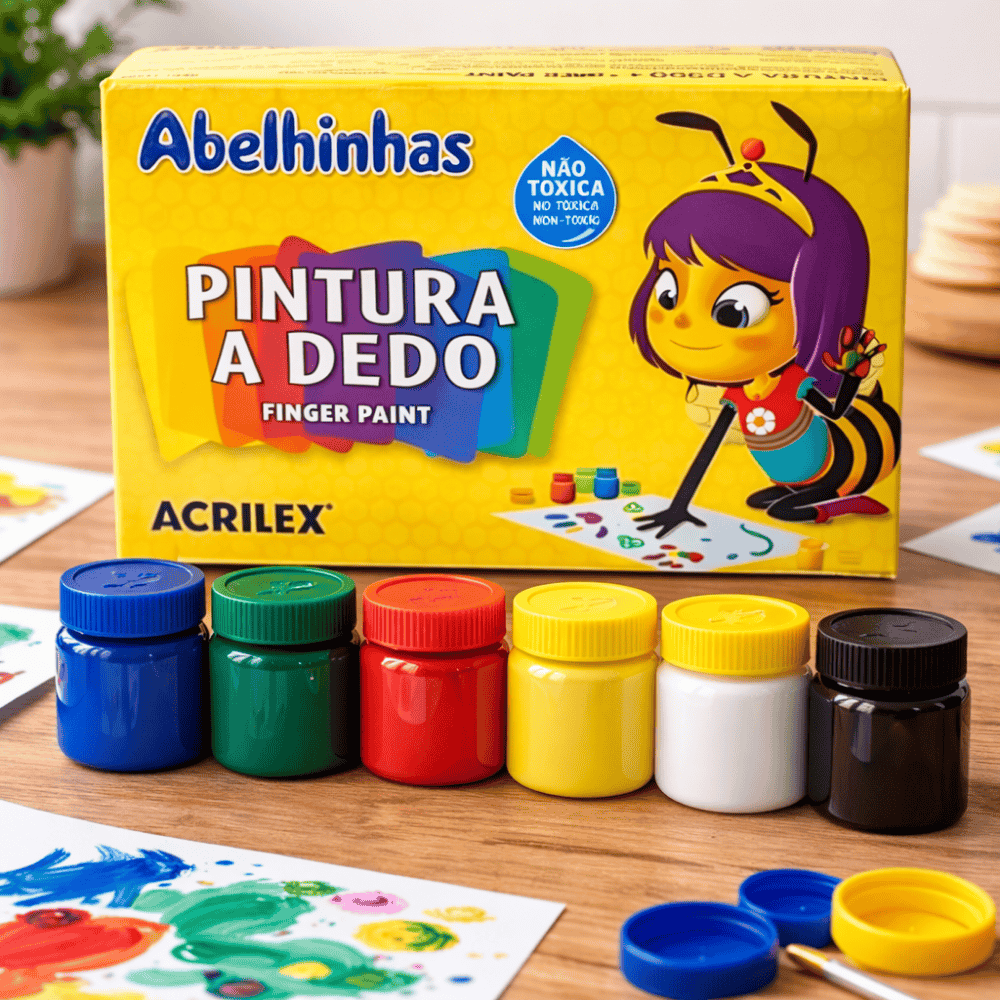 Pintura a Dedo 6 Cores 15ml Acrilex