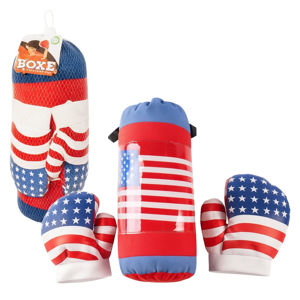 Kit Esportivo Boxe C/Luva Usa Saco Alt 31Cm Arktoys Akt2974