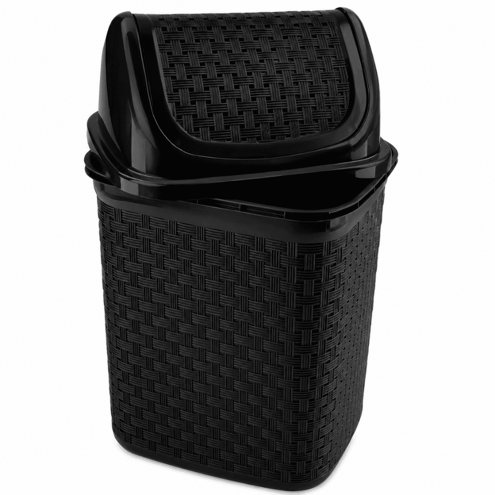 Lixeira de Pia Basculante Preta Rattan 4,5L Nitron