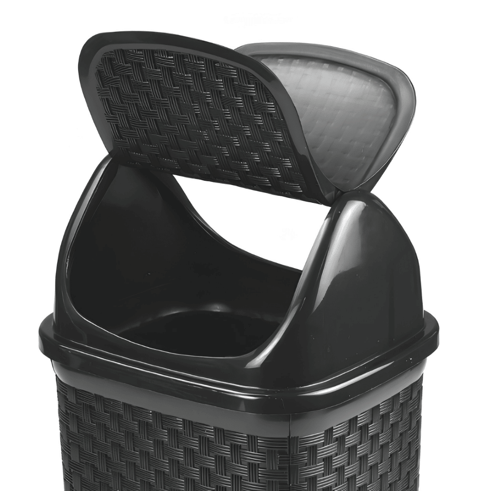Lixeira de Pia Basculante Preta Rattan 4,5L Nitron