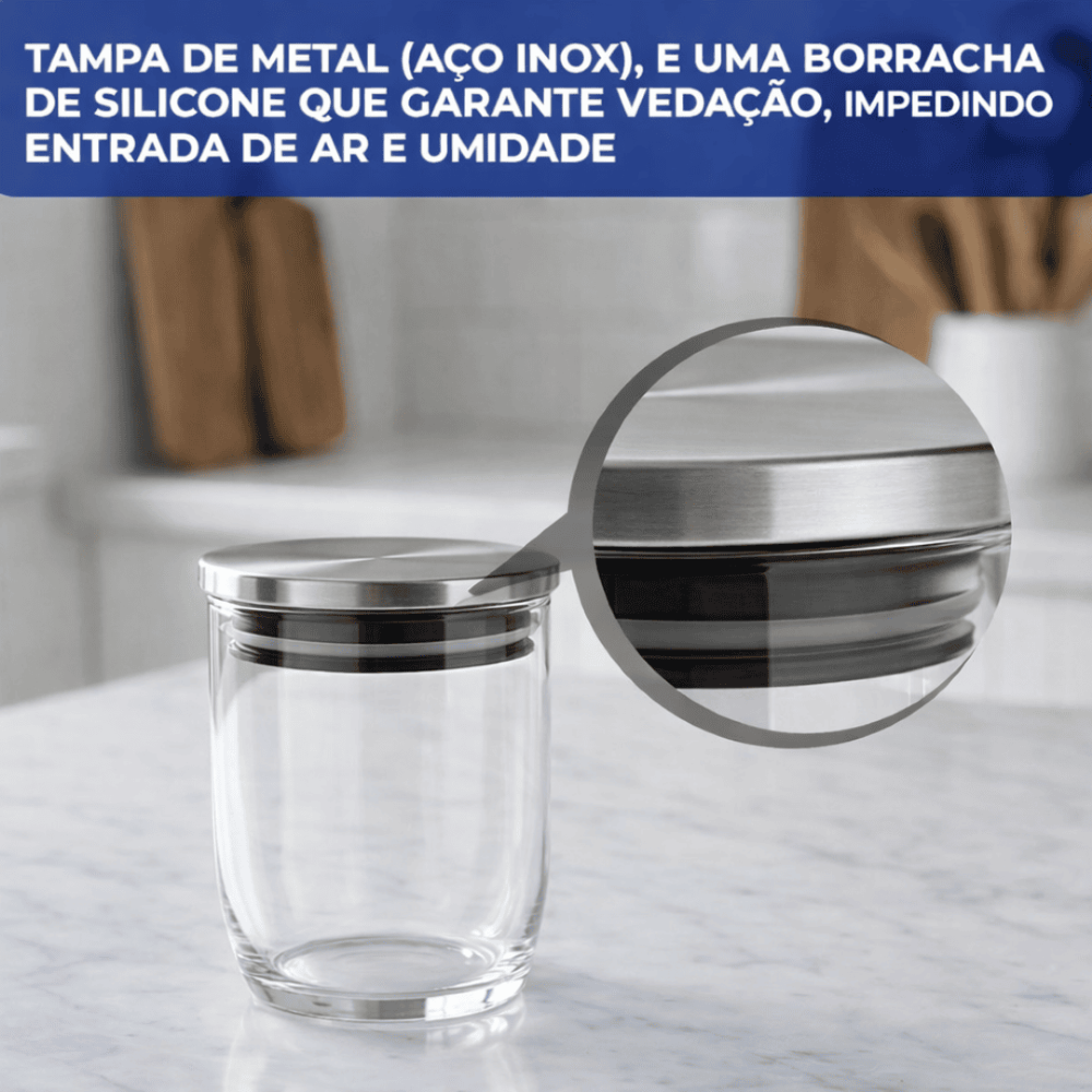 Pote Plus Com Tampa De Metal Nadir 540Ml