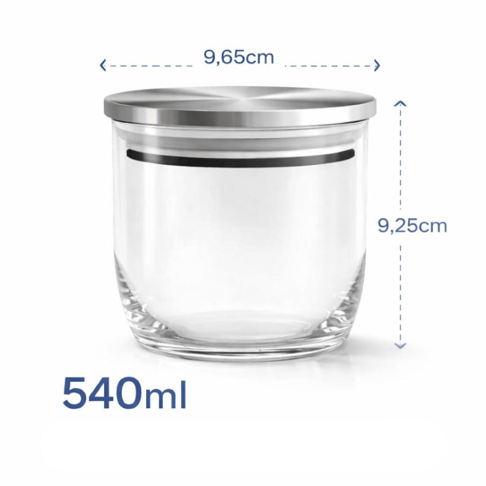Pote Plus Com Tampa De Metal Nadir 540Ml
