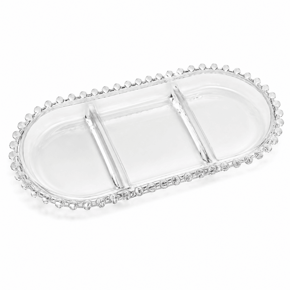 Petisqueira com 3 Divisões Oval Pearl Coliseu