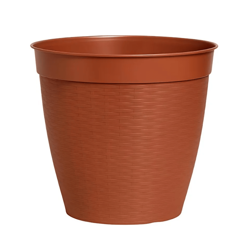 Vaso Redondo Vime com Borda Reta Marrom 30L Plasnew