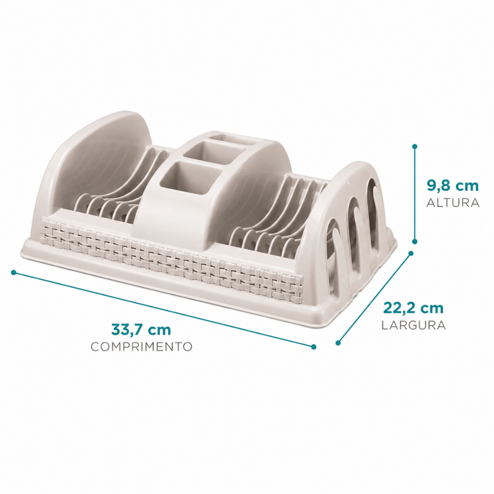Escorredor de Pratos Branco Compacto Nitron