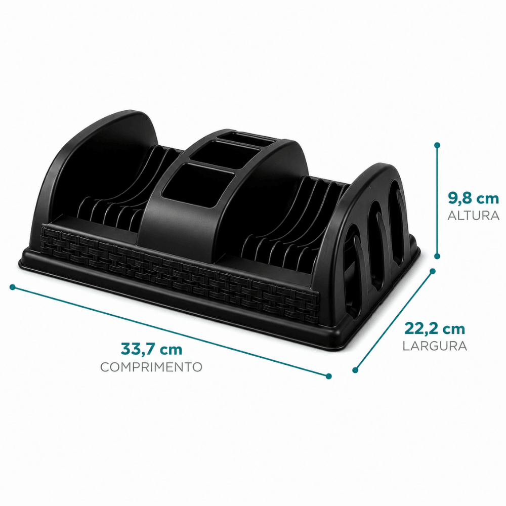 Escorredor de Pratos Preto Compacto Nitron