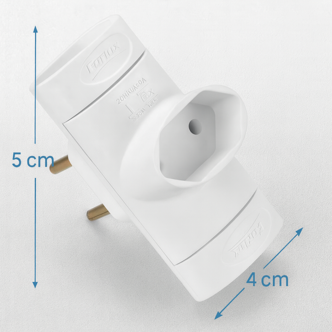 Pino Multiplicador Tripolar Branco 2Pt 10A/250V Forlux