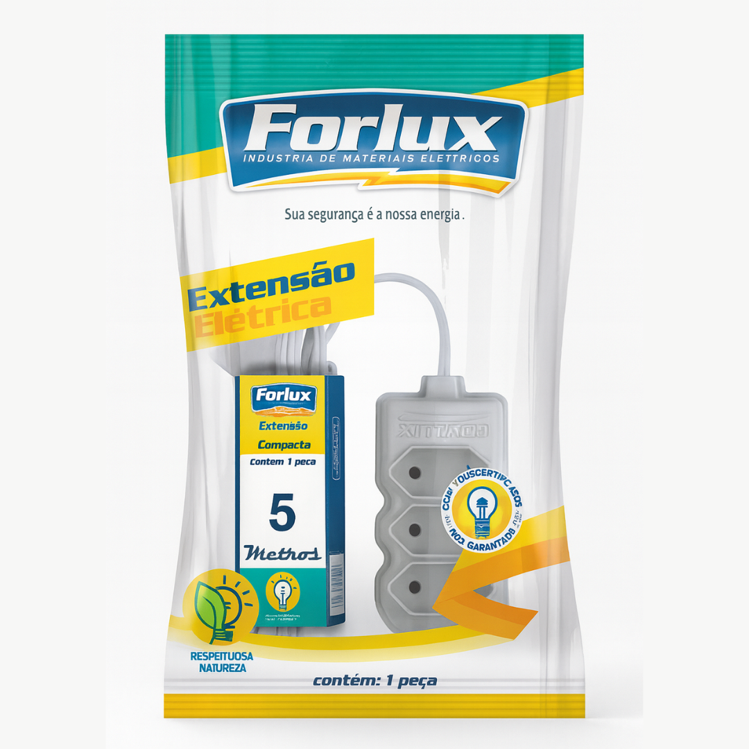 Extensão Compact Bipolar Br 5Mts 2P 10A/250V Forlux