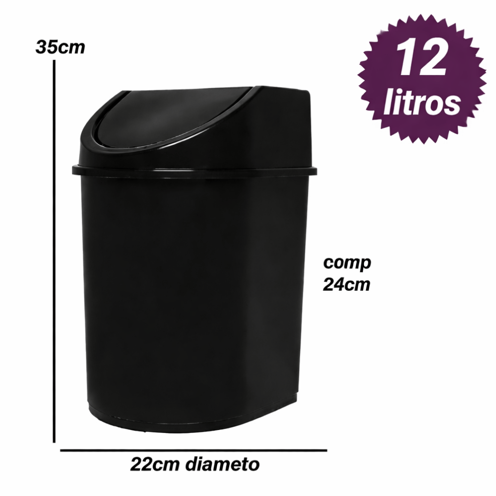Lixeira Basculante P/Canto 12Lt Eco Nature Jaguar