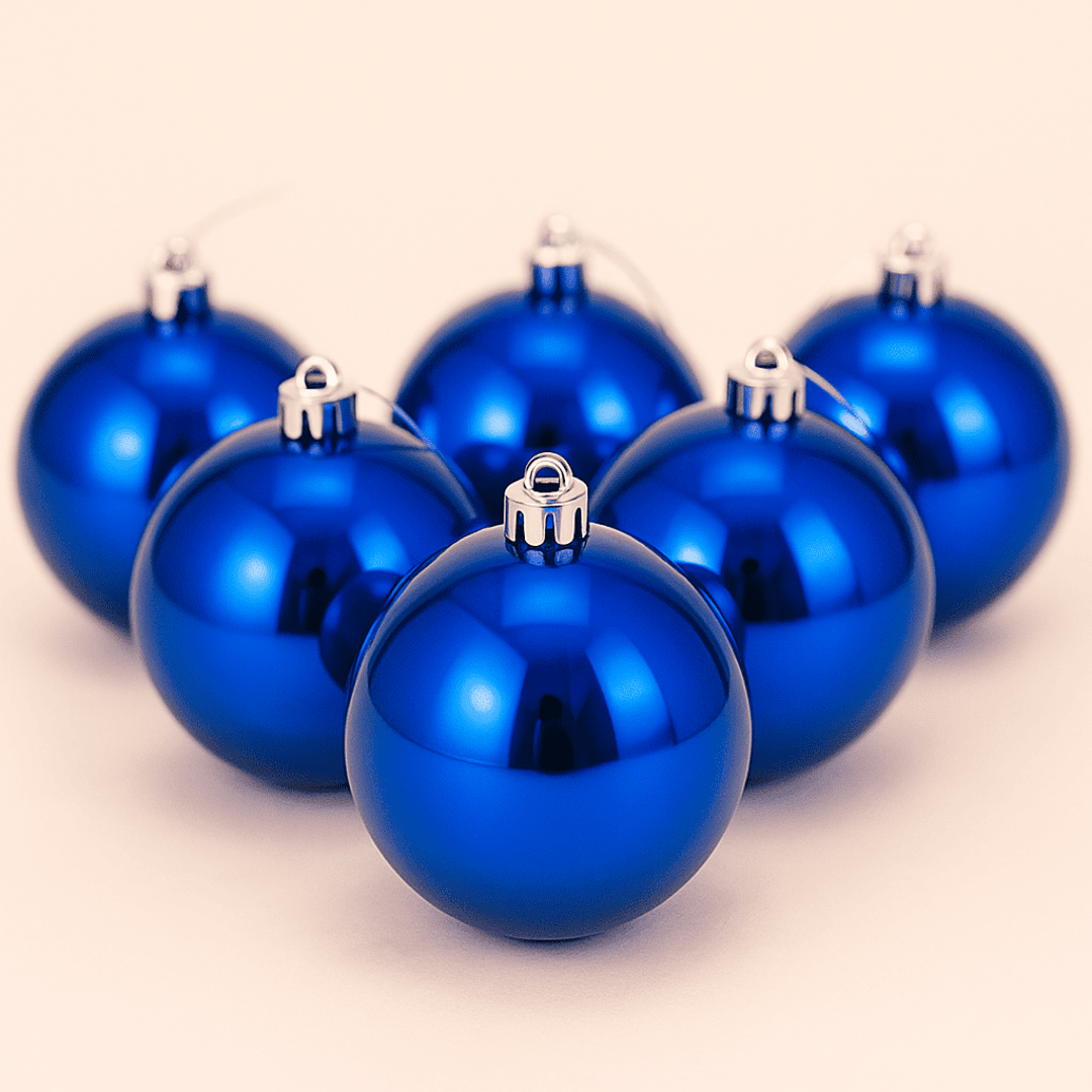 Bola de Natal Azul 6 Peças Chazak